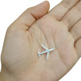 Cadena Dije Plata 925 Avión Viajes Zircon Cubic Mujer