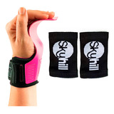 Kit Hand Grip Legacy Skyhill Neo Pink E Munhequeira Preta