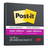 Bloco Adesivo Post-it 3m 76x76mm Preto 60 Folhas