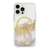 Funda Para iPhone 13 Pro Max Comp. Magsafe Marmol Con Dorado