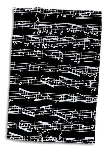 Notas En Blanco Y Negro De Rosas En 3d, Elegante Partitura,