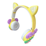 Auriculares Inalambricos Bluetooth Orejas De Gato Pop It 