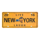 Placa De Carro Decoração Em Madeira State Route - New York