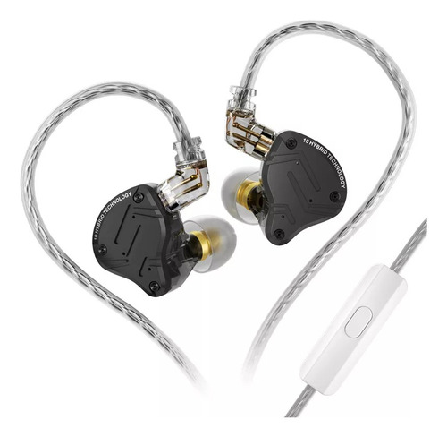 Kz Zs10 Pro Stone Black Con Mic Audífonos In Ear