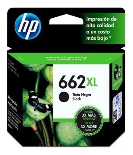 Cartucho Hp Alto Rendimiento 662xl Negro Cz105al