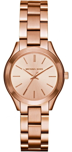 Michael Kors Womens Mini Slim Runway Reloj En Tono Dorado Ro