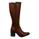 Bota Moda Tacon Mujer Café Tacto Piel Stfashion 12703701