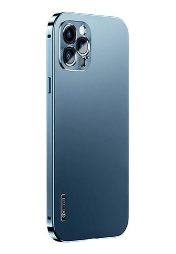 Case Protector iPhone 12 Pro Max Funda Metal Aluminio Azul