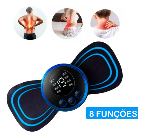 Kit 3 Massageador Portátil Muscular Carregável Azul 15 Cm