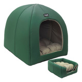 Toca 2x1 Verde Avuk Pet Cama Cachorro Gato Toca Casa Cabana