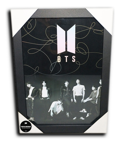 Quadro Grupo Bts K-pop Música C/ Moldura E Acetato A4