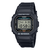Relógio Unissex Casio Dw-5600ue-1dr G-shock, Pulseira Preta, Moldura Preta, Fundo Cinza