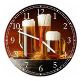 Relógio De Parede Cerveja Bar Churrasco Salas Quartz Q002
