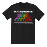 Playera Camiseta Mario Kart Colores - Negro Videojuego Retro