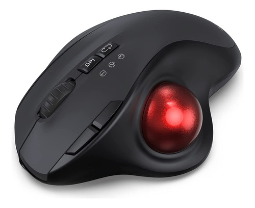 Mouse Negro Inalambrico Con Trackball Multidispositivo Y