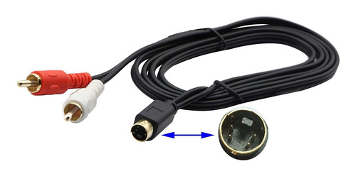 Cable 4 Pines Mini Din S-video Macho A 2 Rca, 5 Pies