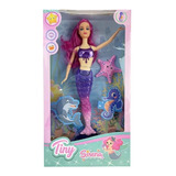 Muñeca Sirena Con Animal Marino 30 Cm Figura 