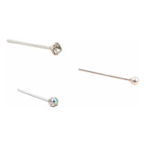 Pack Mix 3 Aros Para La Nariz, Piercing Nostril. Plata 925