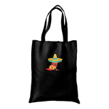 Bolsa Tote Bag Artesanal Gabardina Bordado Chilli Mexicano