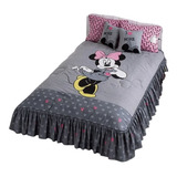 Edrecolcha Minnie Gris Matrimonial C/ Sábanas, 50% Algodon