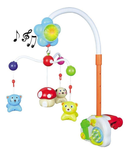 Mobile Portátil Para Berço Musical Bebê Com Luzes Colorido