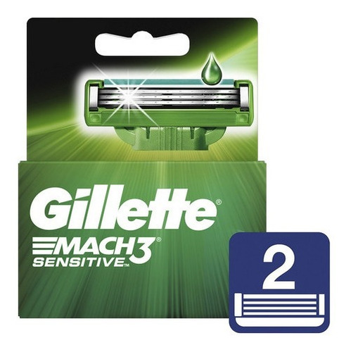 Gillette Repuesto Para Afeitar Mach3 Sensitive 2 Unidades