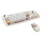 Zienstar Kit De Teclado Y Mouse Inalámbricos Usb Retro