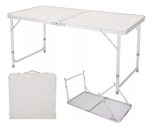 Mesa Plegable Blanca Oferta Portatil Camping 120x60cm