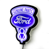 Cartel Luminoso Led Ford V8 Logo Antiguo Deco Vintage