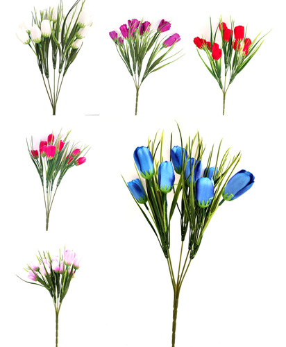 Ramo Tulipán Con 10 Flores Artificial 800037