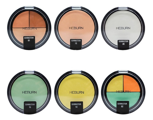 Heburn Kit X6 Correctores Cremoso Maquillaje Rostro Ojos 305