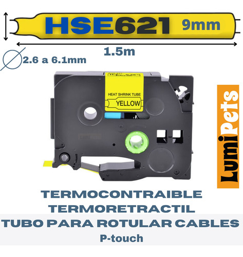 Cinta Termocontraible Hse-621 Alternativa Brother | 8.8 Mm |