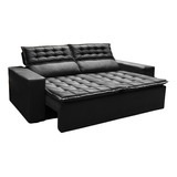 Cama Inbox Slim Sofá Preto Liso