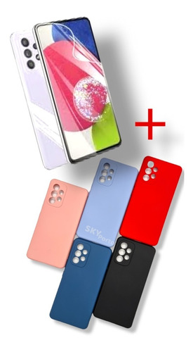 Funda De Silicona Con Felpa + Film Hidrogel Para Samsung