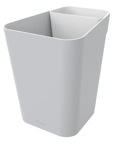 Lixeira Plastica Office Prat-k Cinza Pote Branco 10l