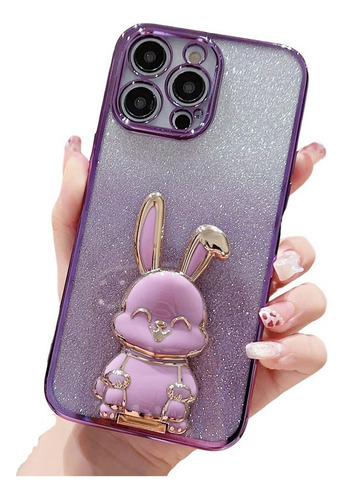 Case De Teléfono Glitter De Conejo Para iPhone 14 13 12 11