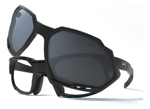 Óculos De Grau Hb Rush Clip On Matte Black/ Gray