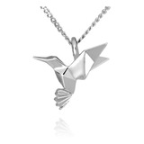 Dije Origami Colibrí De Plata