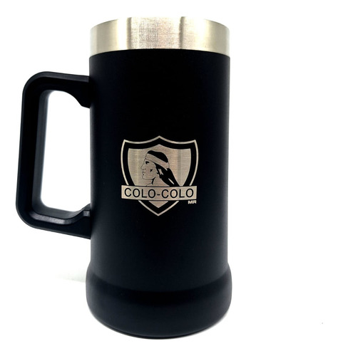 Mug Schopero Térmico Fanáticos Colo Colo Cc Albo Color Negro Lisa