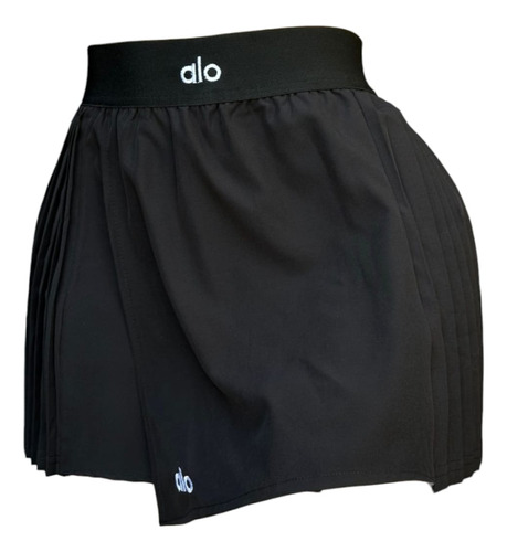 Falda Alo Short Plisada Deportiva, Fit, Yoga Licra Comoda 