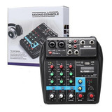 Consola Mixer Dj 4 Canales Usb Bt Phantom Interface Efectos