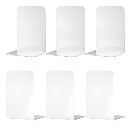 Sujetalibros De Metal Blanco, 3 Pares De Sujetalibros Para Y