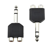 Adaptador De Audio Hahiyo 3 M-2x6.35 Rca F-trs Estéreo Plug