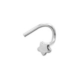 Piercing Aro Nariz Nostril Oro Blanco 18k Estrella Copawa 