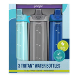 Pogo Botellas De Agua Tritan Sin Bpa Con Tapa Abatible Y Po.