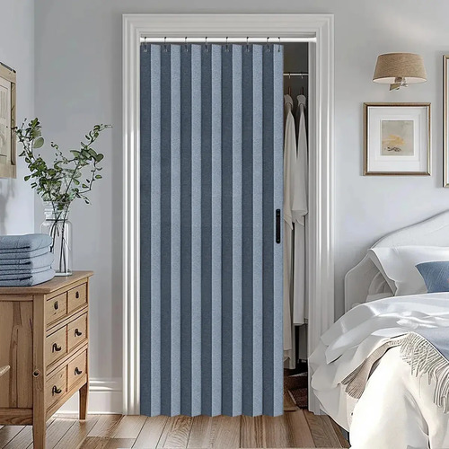 Cortina De Puerta Plegable De 1 Pieza Con Barra De Elevación