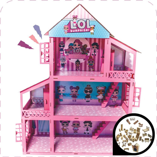 Casa Casinha De Boneca Cenário Decoração Quarto Brinquedo