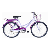 Bicicleta Aro 24 Passeio Infantil Bike Gilmex Lilás C/ Roxo