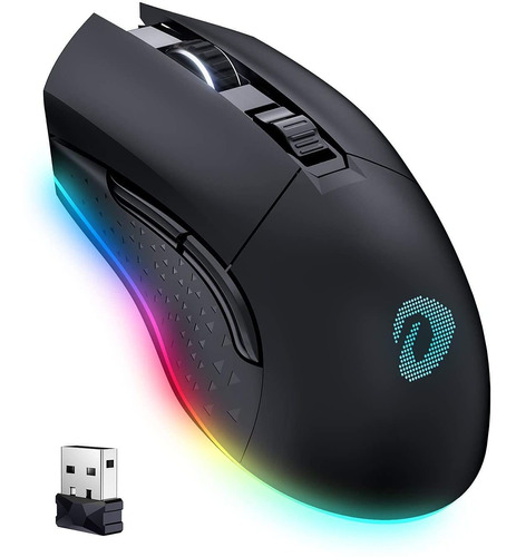 Mouse Dareu Inalambrico Gamer 7 Botones Led 10000 Dpi Negro