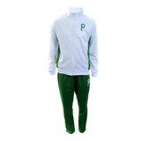 Agasalho Masculino Jaqueta Calça Palmeiras Helanca Branco